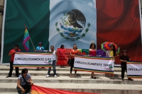 Sábado 28 de junio del 2014. Tuxtla Gutiérrez. La comunidad Lésbico, Gay Bi y Transexual, Travesti de Chiapas marcha por la avenida central exigiendo igualdad, respeto y libertada en este estado del sureste de México.