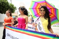 Sábado 28 de junio del 2014. Tuxtla Gutiérrez. La comunidad Lésbico, Gay Bi y Transexual, Travesti de Chiapas marcha por la avenida central exigiendo igualdad, respeto y libertada en este estado del sureste de México.