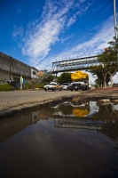Lunes 10 de septeimbre del 2012. Tuxtla Gutiérrez, Chiapas. Foto/Mario Castillo. Este Megabache, se ubica en la calle central y libramiento sur, este retorno fue cerrada la circulación por que en la mañana de este lunes, cayó un CONEJO BUSS, tiene cerca d
