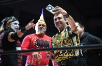20231022. Tuxta. Durante la función de lucha libre del aniversrio 66 de Promociones Tury .