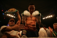 Fernando el Cochulito Montiel retiene los campeonatos mundiales de peso galle del CMB y del OMB ante el panameño Rafael Concepción en el tercer asalto de la función estelar de box realizada esta noche en la ciudad de Tuxtla Gutiérrez. Fernando el Cochulito Montiel retiene los campeonatos mundiales de peso galle del CMB y del OMB ante el panameño Rafael Concepción en el tercer asalto de la función estelar de box realizada esta noche en la ciudad de Tuxtla Gutiérrez.