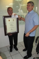 Lunes 4 de junio del 2012. Tuxtla Gutiérrez, Chiapas. El ayuntamiento tuxtleco entrega el reconocimiento y las medallas al merito ciudadano a Don Eraclio Zepeda y a Lilly Anzueto esta mañana en ceremonia protocolaria.