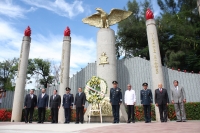 Lunes 13 de septiembre. Ceremonia conmemorativa en honor a los Niños Héroes de la Patria en la colonia Las Arboledas en esta ciudad.