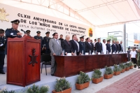 Lunes 13 de septiembre. Ceremonia conmemorativa en honor a los Niños Héroes de la Patria en la colonia Las Arboledas en esta ciudad.