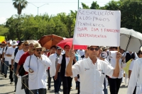 Lunes 12 de noviembre del 2018. Tuxtla Gutiérrez. La marcha del Sindicato de Salud exige que sea abastecidos los insumos en los hospitales de Chiapas y manifiestas su apoyo a la lí­der sindical Chusita.