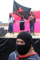LA MARCHA EN CONTRA DE LA VIOLENCIA EN LA CIUDAD DE SAN CRISTOBAL DE LAS CASAS FUE ENCABEZADA POR LOS COMANDANTES DAVID Y TACHO DEL EZLN, QUIENES LEYERON LOS COMUNICADOS POLITICOS DEL GRUPO INDIGENA EN LA PALZA DE LA PAZ DE ESTA CIUDAD DEL SURESTE DE MEXI