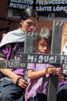 Jueves 13 de septiembre del 2012. San Cristóbal de las Casas, Chiapas. Los sobre vivientes de la masacre del 97 en la comunidad Acteal del municipio de Chenalho, durante la conferencia de prensa donde hablan sobre el Caso Zedillo esta mañana en  las ofici