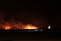 Miércoles 21 de marzo del 2018. Acalá. Aspectos del incendio en las cercaní­as del Aeropuerto Internacional de Chiapas.