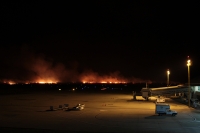 Miércoles 21 de marzo del 2018. Acalá. Aspectos del incendio en las cercaní­as del Aeropuerto Internacional de Chiapas.