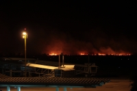 Miércoles 21 de marzo del 2018. Acalá. Aspectos del incendio en las cercaní­as del Aeropuerto Internacional de Chiapas.