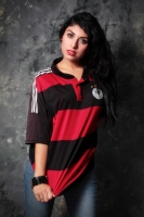Domingo 13 de julio del 2014. Tuxtla Gutiérrez. Nuestras modelos conmemorativas de la final del fut bol con el uniforme de Alemania.