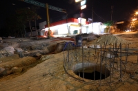 Mayo del 2014. Tuxtla Gutiérrez. Imágenes de las obras de la ciudad durante la madrugada.