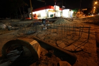 Mayo del 2014. Tuxtla Gutiérrez. Imágenes de las obras de la ciudad durante la madrugada.