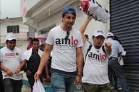 sábado 9 de junio del 2018. Bochil. Andres Manuel Lopez Obrador está localidad indí­gena acompañado de Rutilio Escandon Cadenas candidato al Gobierno de Chiapas por los partidos de Juntos Haremos Historia conformada por MORENA, PT y NA.