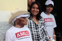 sábado 9 de junio del 2018. Bochil. Andres Manuel Lopez Obrador está localidad indí­gena acompañado de Rutilio Escandon Cadenas candidato al Gobierno de Chiapas por los partidos de Juntos Haremos Historia conformada por MORENA, PT y NA.