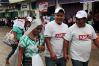 sábado 9 de junio del 2018. Bochil. Andres Manuel Lopez Obrador está localidad indí­gena acompañado de Rutilio Escandon Cadenas candidato al Gobierno de Chiapas por los partidos de Juntos Haremos Historia conformada por MORENA, PT y NA.