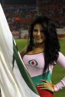 Jueves 3 de mayo del 2012. Las animadoras de los patrocinadores de Los jaguares de Chiapas.