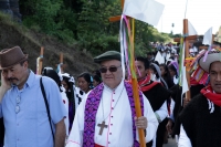 Martes 22 de diciembre del 2015. San Pedro Chenalho. Los sobrevivientes de la masacre de 45 indígenas en la comunidad Acteal en 1997, conmemoran esta mañana los 18 años de ocurrido este hecho con jornadas de ayuno y oración en esta localidad de la región 