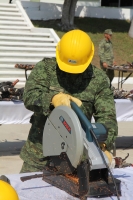 Miércoles 18 de enero del 2017. Tuxtla Gutiérrez. Elementos del ejército mexicano destruyen armamento decomisado en las instalaciones castrenses Los Sabinos ante la presencia militar y civil de Chiapas y Tabasco.