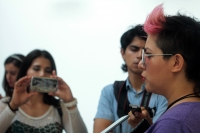 Miércoles 6 de junio del 2018. Tuxtla Gutiérrez. Violeta Rivera, artista contemporánea originaria de Chihuahua,  que presenta este fin de semana su muestra Guárdame Este Corazón, con lo que presenta su ejercicio plástico en la sala de exposiciones d