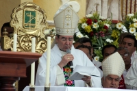 Miércoles 26 de enero. El cuerpo del Tatik Don Samuel Ruiz García recibió este medio día sepultura en las criptas de la Catedral de la Paz en San Cristóbal de las Casas donde se realizo una ceremonia litúrgica presidida por el nuncio apostólico Christophe