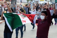Sábado 26 de septiembre del 2020. Tuxtla Gutiérrez. Durante la jornada de protesta de los normalistas a 6 años de la desaparición de los estudiantes de Ayotzinapa