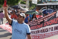 Domingo 19 de junio del 2016. Tuxtla Gutiérrez. Organizaciones sociales y educativas marchan esta tarde en la capital del estado de Chiapas en apoyo a las comunidades que se enfrentan a la Policía Federal en el estado de Oaxaca.