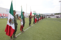 Lunes 24 de febrero del 2014. Tuxtla Gutiérrez. Ceremonia de abanderamiento de la 7/a. CIA S.M.N., Planteles Educativos y Unidades de la VII R.M.  se lleva  a cabo con la presencia de las autoridades del gobierno local y militares en Chiapas
