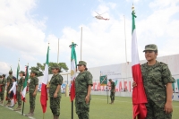 Lunes 24 de febrero del 2014. Tuxtla Gutiérrez. Ceremonia de abanderamiento de la 7/a. CIA S.M.N., Planteles Educativos y Unidades de la VII R.M.  se lleva  a cabo con la presencia de las autoridades del gobierno local y militares en Chiapas