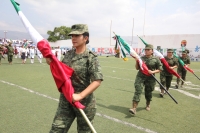 Lunes 24 de febrero del 2014. Tuxtla Gutiérrez. Ceremonia de abanderamiento de la 7/a. CIA S.M.N., Planteles Educativos y Unidades de la VII R.M.  se lleva  a cabo con la presencia de las autoridades del gobierno local y militares en Chiapas