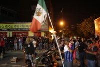 Martes 13 de septiembre del 2016. Tuxtla Gutiérrez. Las barricadas del Movimiento Magisterial continúan en alerta en las noches previas a las fiestas patrias