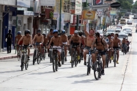 Sábado 14 de junio del 2014. Tuxtla Guitiérrez. Word Naked Bike Ride 2014 se lleva a cabo esta tarde también en la capital del estado de Chiapas.