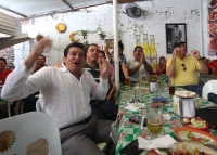 Martes 17 de junio del 2014. Tuxtla Gutiérrez. Aspectos del partido entre México y Brasil.