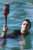 11 de diciembre. Peregrinos nadan en las costas chiapanecas.