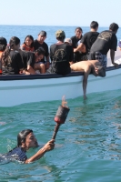 11 de diciembre. Peregrinos nadan en las costas chiapanecas.