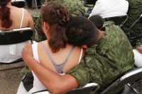 Viernes 27 de julio del 2012. Tuxtla Gutiérrez, Chiapas. Autoridades civiles y de la VII Región Militar dan fe de la boda colectiva que une a 50 familias con elementos del ejercito mexicano esta mañana.