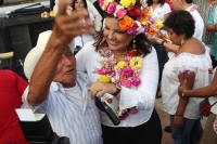 Domingo 24 de junio del 2012. Chiapa de Corzo, Chiapas. Marcela Bonilla, candidata del POCh realiza un cierre de campaña en esta colonial ciudad.