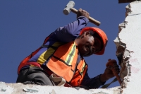 Miércoles 4 de diciembre del 2019. Tuxtla Gutiérrez. Aspectos de la obra de demolición del antiguo Hotel Brindis en el centro de la ciudad