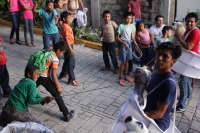 Lunes 25 de julio del 2016. Suchiapa. La Danza del Caballo Blanco o Nandayuli. Durante los festejos de Santa Ana en esta comunidad, los jóvenes bailan acompañados del ritmo de la carrizo y tambores en un vaivén frenético entre quienes representan caballos