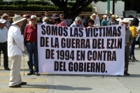 Miércoles 25 de septiembre del 2019. Tuxtla Gutiérrez. Los Pequeños Propietarios, afectados y desplazados del movimiento armado del 94 protestan esta mañana en las calles de la capital de Chiapas