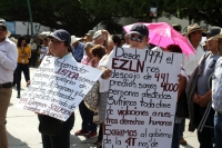 Miércoles 25 de septiembre del 2019. Tuxtla Gutiérrez. Los Pequeños Propietarios, afectados y desplazados del movimiento armado del 94 protestan esta mañana en las calles de la capital de Chiapas