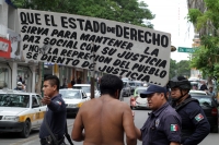 Lunes 28 de octubre del 2019. Tuxtla Gutiérrez. Un chiapacorceño protesta en la ciudad.