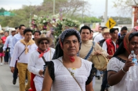 Lunes 30 de enero del 2017. Tuxtla Gutiérrez. La Virgen de Candelaria. La comunidad Zoque se reúne desde la madrugada para iniciar el recorrido de las tres Vírgenes de Copoya las cuales recorren bailando y gritando vivas acompañados de los sones tradicion