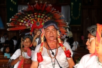 Sábado 25 de febrero del 2017. Tuxtla Gutiérrez. Los danzantes de la comunidad de la etnia Zoque recorren las calles de la capital de Chiapas donde bailan la Danza de la Pluma de la Guacamaya o Carnaval