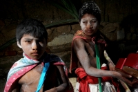 Domingo 2 de marzo del 2014. San Miguel Huixtan, Chiapas. Indígenas Tsotsiles y tsentales asentados en este municipio de los altos de Chiapas, presentan las danzas tradicionales correspondientes al Carnaval este medio día en la plaza de esta comunidad de 