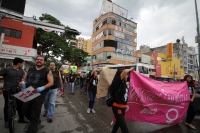Lunes 10 de agosto del 2015. Tuxtla Gutiérrez. Jóvenes chiapanecos marchan esta tarde hacia el centro de la ciudad en contra del asesinato de mujeres en México, protesta derivada de la cercanía con las víctimas de la Col. Narvarte en la ciudad de México