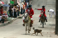 Viernes 24 de agosto del 2012. Venustiano Carranza, Chiapas. “Los Carrerantes”. Los indígenas tsotsiles recorren las calles durante las fiestas patronales de la comunidad durante los meses de enero, abril y agosto siendo la fiesta de San Bartolomé una de 