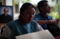20230803. Tuxtla. Durante la denuncia de las detenciones arbitrarias de san Juan Cancuc. Petrona HernÃ¡ndez, familiar de Manuel Santis Cruz.