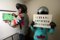 Lunes 13 de julio del 2015. Tuxtla Gutiérrez. Elecciones 2015. Los motociclistas de la capital del estado de Chiapas conforman las brigadas de Caza-mapaches con la intención de cuidar de manera pacífica el proceso electoral de la próxima semana donde se e