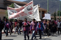Miércoles 10 de abril del 2019. San Cristóbal de las Casas. Indígenas y campesinos de diferentes organizaciones sociales marchan recordando el asesinato de Emiliano Zapata
